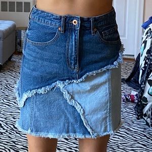 Ella Moss Scrolling Seam Jean Mini Skirt size 26